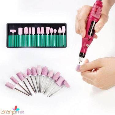 Imagem de Kit 12 Bits Refil Brocas Lixadeiras Elétricas Acrigel Unhas ROSA - BCS