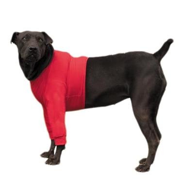 Imagem de Roupa Protetora Pós-Cirúrgica Pet para Cachorro - Peito e Pernas Dianteiras Membros Anteriores - Tecido de Algodão com Fechamento de Zíper e Velcro Ajustável Cão 0)
