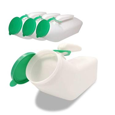 Imagem de JJ CARE Mictórios para homens – Pacote com 4 frascos de urina de plástico de 1000 ml para homens, à prova de derramamento, frasco de mictório masculino portátil para carro, idosos e incontinência