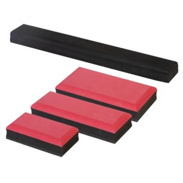 Imagem de Pintando Carro, Kit 4 Tacos Lixador Manual De Eva P/funilaria E Pintura Quantidade de cascalhos:0;Cor:Vermelho