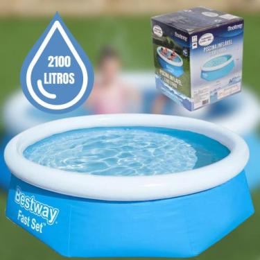 Imagem de Piscina Inflável Circular 2100L Fast Set BestWay O Verão Perfeito para