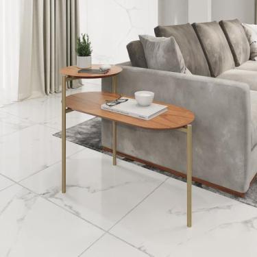 Imagem de Mesa de Apoio Lateral Industrial com tampo 100% MDF Moscow - Sym Decor