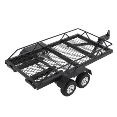 Imagem de 1/24 RC Crawler Trailer,RC Eixo Trailer Metal Flatbed Trailer Com Gancho e Rampa, para 1/24 RC Crawler Trailer
