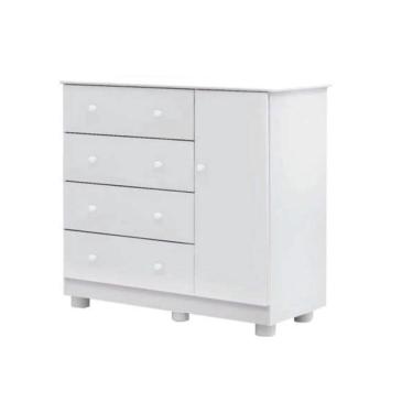 Imagem de Cômoda Bebê Moveis Peroba Junior 04 gavetas 01 porta mdf