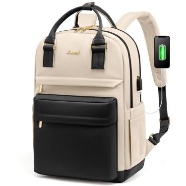 Imagem de Mochila para laptop LOVEVOOK à prova d`água com porta USB de 15,6" para homens/mulheres