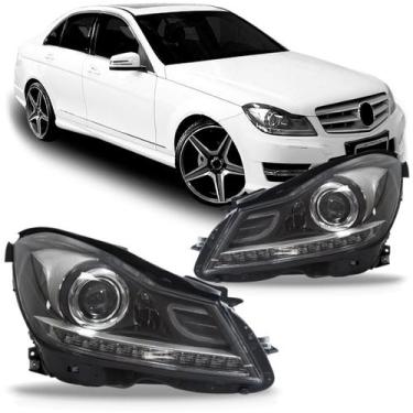 Imagem de Par Farol C200 2012 2013 2014 Elétrico  Com Led Sem Xênon - DEPO
