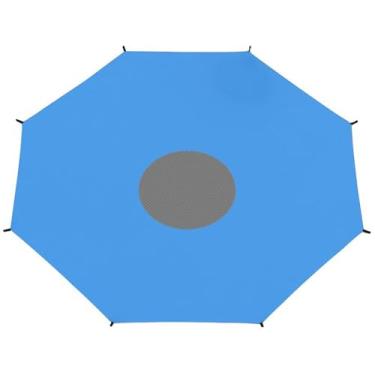 Imagem de Capa de trampolim adequada para 4,3 m com 6 polos, cobertura de sombra de trampolim de tecido Oxford anti-UV com claraboia de malha, cobertura de trampolim fácil de instalar para quintal ao ar livre