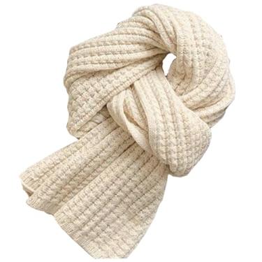 Imagem de Cachecol de inverno para mulheres, macio, quente, de malha, simples, grosso, cachecol térmico aconchegante para mulheres, meninas, presentes de inverno, bege, cachecol quente para mulheres de inverno