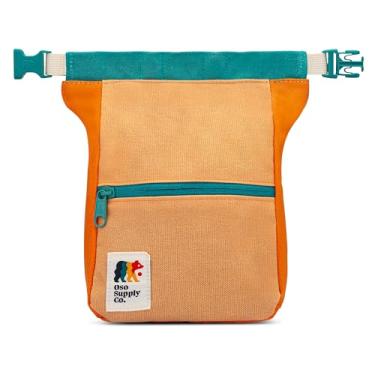Imagem de Oso Supply Co - Balde de pedra Kulshan, bolsa de giz de tamanho grande para escalada, pote de giz com fecho magnético de rolagem, alça de escova, bolsos com zíper para escaladores (arenito e ardósia)