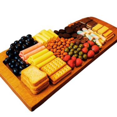 Imagem de Tábua de Frios e Corte em Madeira de Luxo 70x28cm – Ideal para Queijos, Carnes, Churrasco e Festas | Petisqueira Rústica Premium, Ecológica e Super Resistente
