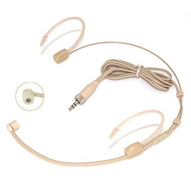 Imagem de XGWTH Microfone de fone de ouvido duplo sobre a orelha, microfone condensador cardioide compatível com o sistema sem fio Sennheiser, mini transmissor de corpo fêmea de 3,5 mm