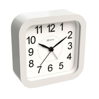 Imagem de Relógio Despertador Quartz Herweg Silencioso Luz 2644 Branco - Branco