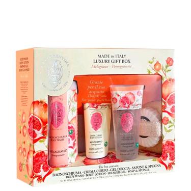 Imagem de Kit Florentina Spa Pomegranate - Sabonete Liquido 500ml + Shower Gel 200ml + Body Lotion 200ml + Sabonete 115g + Esponja De Banho