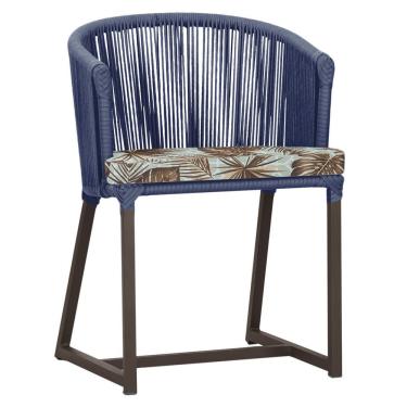 Imagem de Cadeira De Jantar Noronha Alumínio Marrom E6 Trama Original Azul