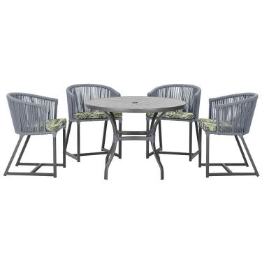 Imagem de Mesa Com 4 Cadeiras E Noronha Estofado 5 Trama Original Prata