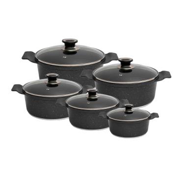 Imagem de Jogo Panelas Granito Antiaderente Gourmet Javali Aa 16a24cm