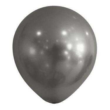 Imagem de Balão Cromado Metalizado Chumbo - 9 Polegadas - 25 Unidades