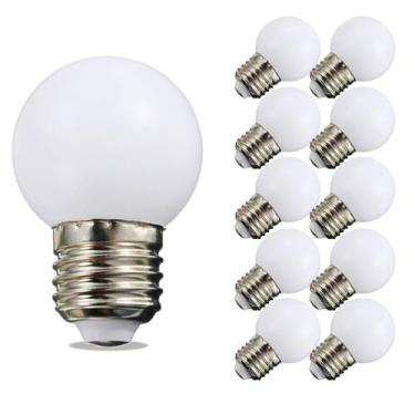 Imagem de Lâmpada de LED G45 Luz do dia clara brilhante 1 Watt 6000K E26 E27 Base padrão branca fria não regulável 10W lâmpadas de economia de energia equivalentes para quarto de casa, banheiro, pátio, jardim, pacote com 10