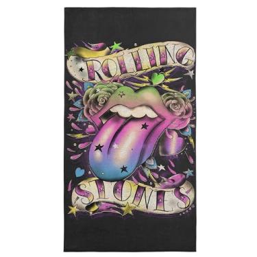 Imagem de NORTHWEST Toalha de praia The Rolling Stones Tatto Rainbow, Rock and Roll Pool and Bath, macia e absorvente, secagem rápida, 76 x 152 cm