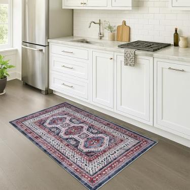 Imagem de Fame Rugs Tapete turco Lavável Vintage Oriental Inspirado Tradicional Tapete Pequeno Moderno Tapetes de Entrada Luxo Entrada Quarto Banheiro Cozinha (400RN, 2'5 x 5')