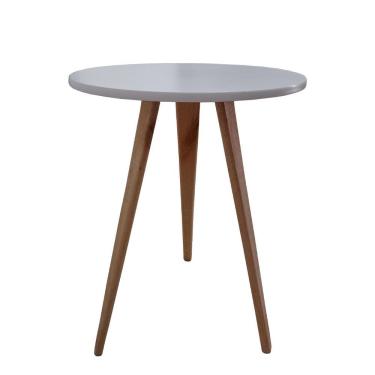 Imagem de Mesa Redonda Lateral Canto Apoio Sala Quarto Pé Palito 56 Cm branco
