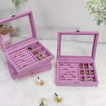 Imagem de Organizador Porta Joias Veludo Com Visor Médio - FWB