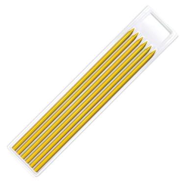 Imagem de Refil de Grafite para Lapiseira Carpinteiro Reforçado 2.8mm Marcador Riscador (6 Amarelo)