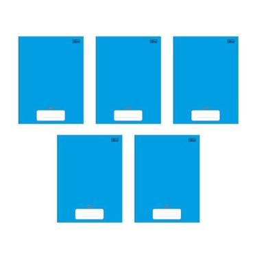 Imagem de Kit com 5 Cadernos Universitário Brochura D+ Tilibra Azul com 96 Folhas Pautadas A4 Escolar Aula