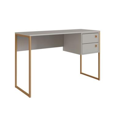 Imagem de Escrivaninha Glam 2 Gavetas Arenas e Dourada