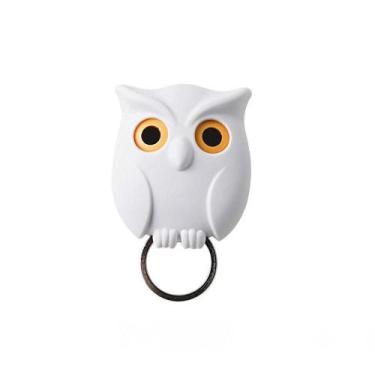Imagem de Porta Chaves Coruja Fecha Os Olhos Quando Não Está Em Uso Branco - YAA