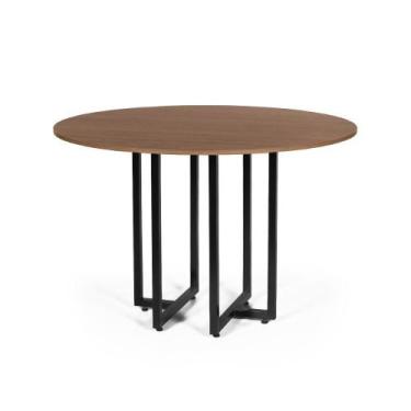 Imagem de Mesa de Jantar 4 Lugares 90cm Redonda Industrial Dommus Noronha - Stra