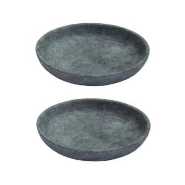 Imagem de Kit 2 Pratos Fundo Para Massa Em Pedra Sabão Borda Alta 22Cm - INDUSTR