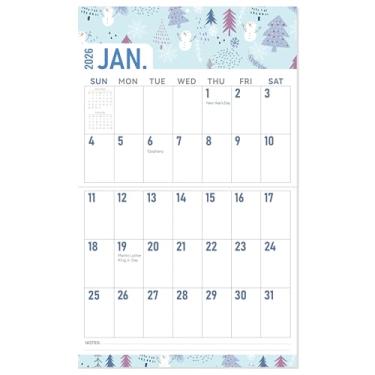 Imagem de GuassLee Calendário de parede 2025-2026 grande, 58 x 35,5 cm, calendário de parede vertical 2025, 19 meses de junho de 2025 a dezembro de 2026, agenda mensal suspensa com grade grande, números grandes