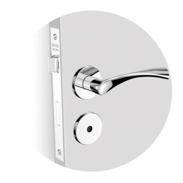 Imagem de Fechadura Pallace Banheiro Roseta Redonda Cromada 55mm Soprano