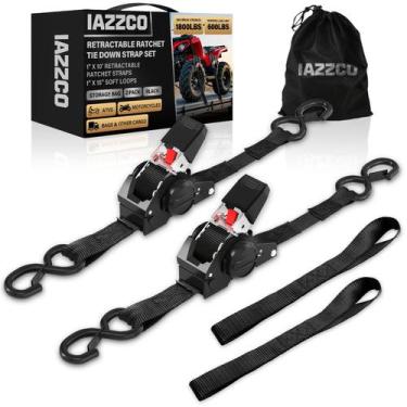Imagem de Alças retráteis Ratchet Tire Down IAZZCO, pacote com 2 polegadas x 3 m