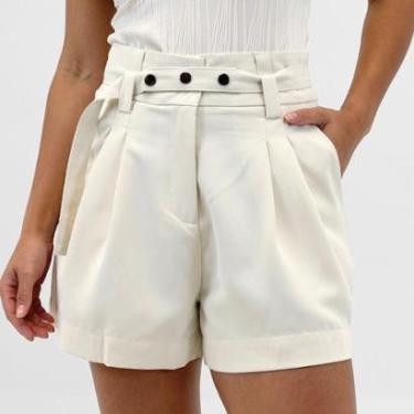 Imagem de Shorts Pacific Blue em Tecido com Cinto Feminino-Feminino