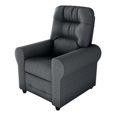 Imagem de Poltrona Retrátil e Reclinável 83cm Com Tecido Suede Multimóveis Cr45264 Cinza