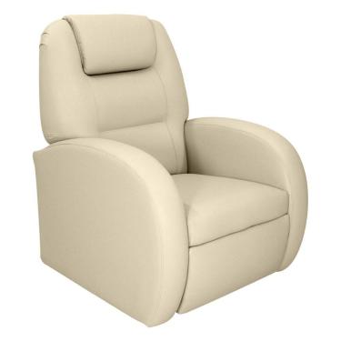 Imagem de Poltrona Retrátil e Reclinável 80cm Com Material Sintético Multimóveis Cr45266 Bege