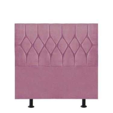 Imagem de Cabeceira Estofada Cama Box Solteiro 90cm Istambul Suede Rosa Bebe- Ma