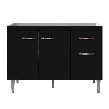 Imagem de Balcão De Cozinha 3 Portas Cheltenham Preto Fosco