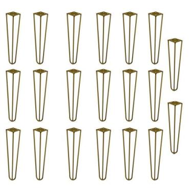 Imagem de Kit 20 Pés de Metal 30 CM Hairpin Legs Mesa de Canto Rack e Puffs Dour