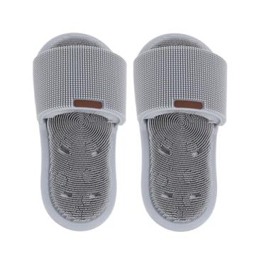 Imagem de CUOFYUNL 1 par de chinelos purificadores de pés 360 graus de silicone purificador de pés limpador de pés de silicone com ventosa para limpeza de pés (Cinza)