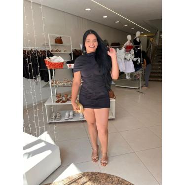 Imagem de Vestido Curto Grampeado Gola Alta Capa Crisconf