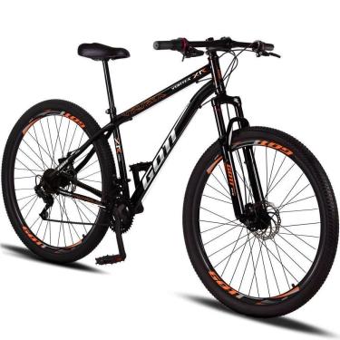 Imagem de Bicicleta Aro 29 Aço Carbono Gott Vortex Rx 21v Com Suspensão E Freio A Disco Preto-laranja