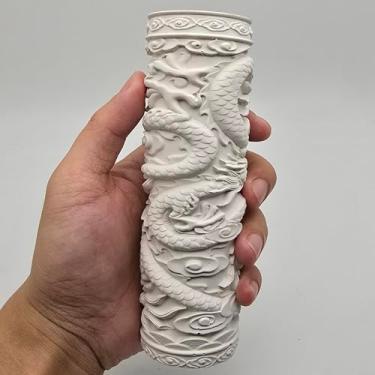 Imagem de BCQLI Ornamento de aquário – Design Rockery – Pedra, decoração de aquário mini (pilar em forma de dragão)