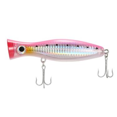 Imagem de Isca dura Big Popper Lure de superfície com design simulação 3D anzol aço alta carbono afiado ação natação lifelike cores brilhantes para atrair peixes grandes ABS companheiro perfeito pescadores