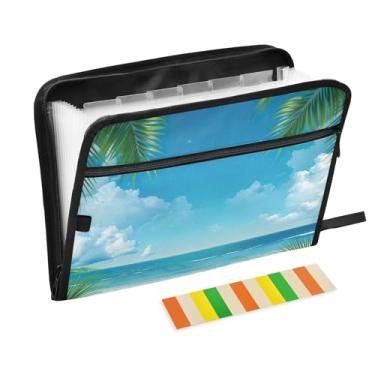 Imagem de Pastas de arquivo expansíveis céu azul e oceano A4 pasta sanfonada de documentos em papel para escola e escritório