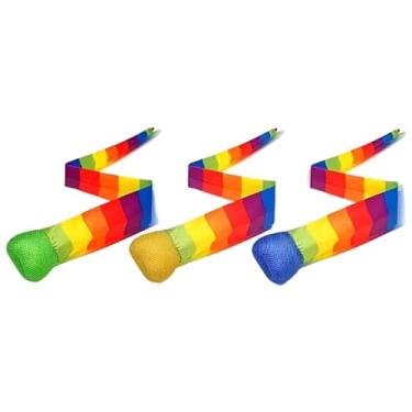 Imagem de Bola de arremessar e pegar – bolas ao ar livre com cauda de -íris, jogo de arremessar e pegar, brinquedos para crianças, praia, parque, quintal, atividades de brincar ao ar livre