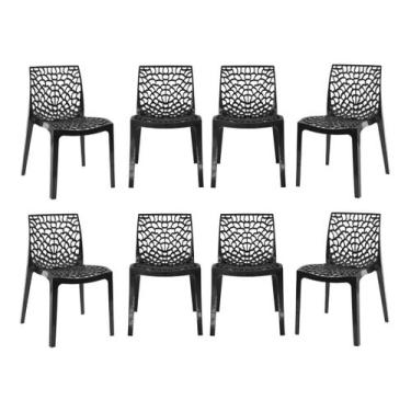 Imagem de Kit 8 Cadeiras Gruvyer Sala De Jantar Cozinha Restaurante Design Moder