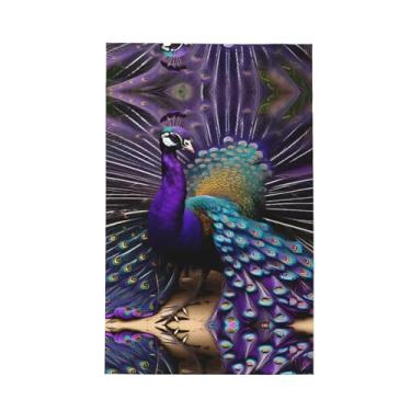 Imagem de XLLingL Toalhas de cozinha de waffle com estampa de pavão roxo, panos de prato de microfibra, para decoração e limpeza de cozinha - 1 peça